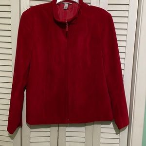 Women’s Dressbarn zip up jacket with pockets Red Size XL